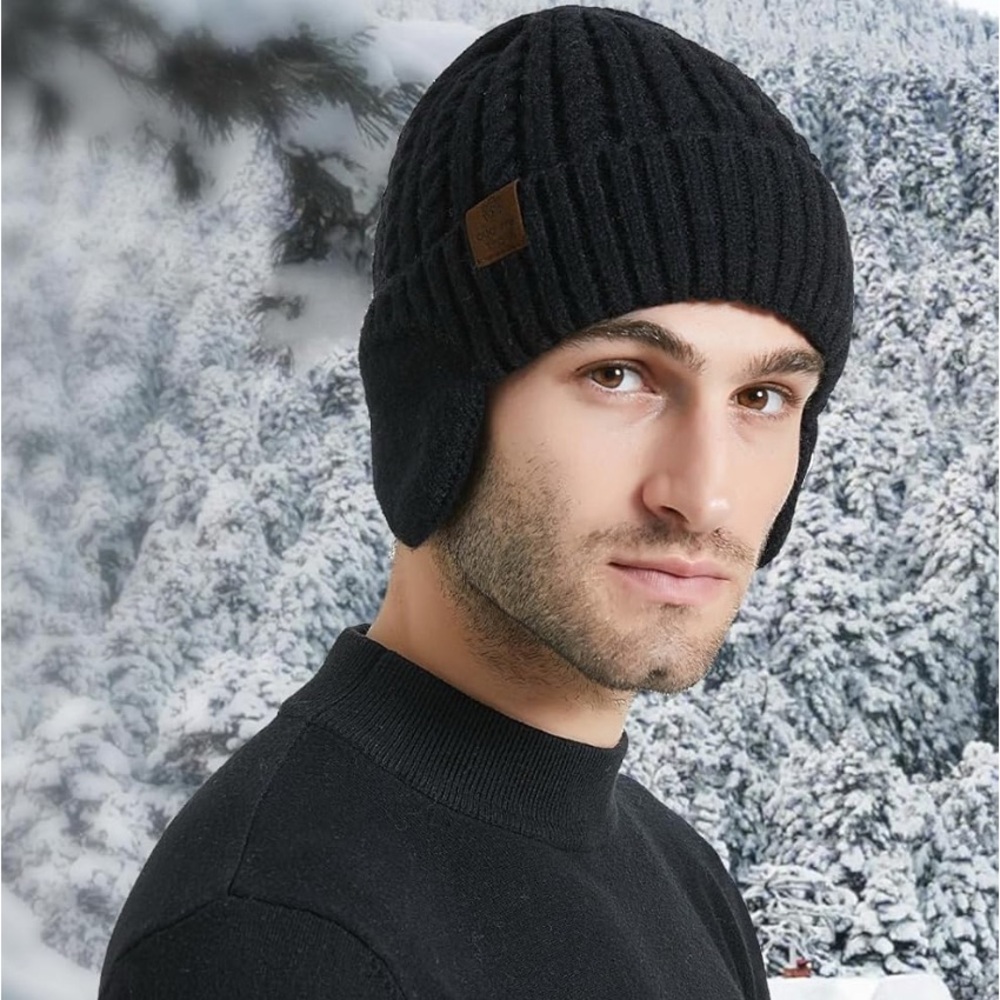 Winter Knit Beanie Hat For Women Men Acrylic Lined Cable Thick Slouchy Warm Cap